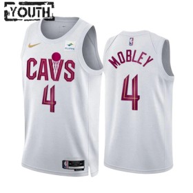 Camiseta Niños Cleveland Cavaliers Evan Mobley 4 2022-23 Nike Association Edition Blanco Swingman